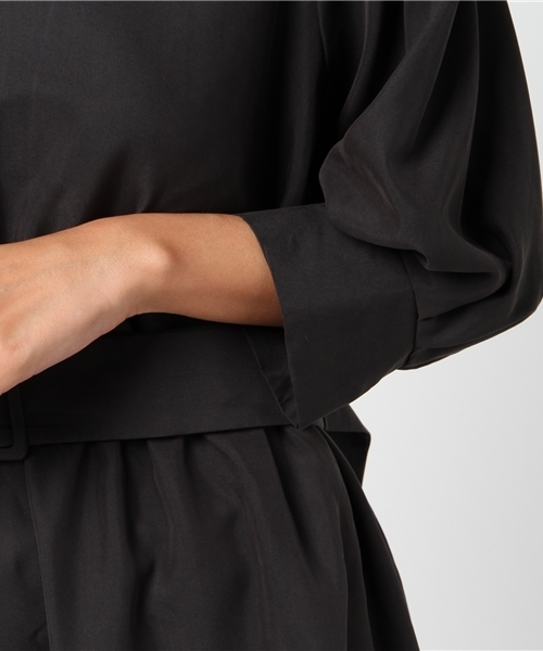 12Twelve Agenda（トゥエルブ　アジェンダ）の「モダールポプリンベルテッドワンピース（ワンピース・レディース・ブラック/ネイビー/オレンジ/ブルーグリーン・M）」の10枚目の写真