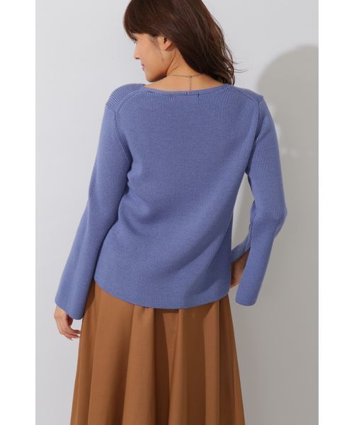 22 OCTOBRE（ヴァンドゥ－オクトーブル）の「スリットスリーブニット（ニット/セーター・レディース・グレー/ブルー/ネイビー・2）」の9枚目の写真