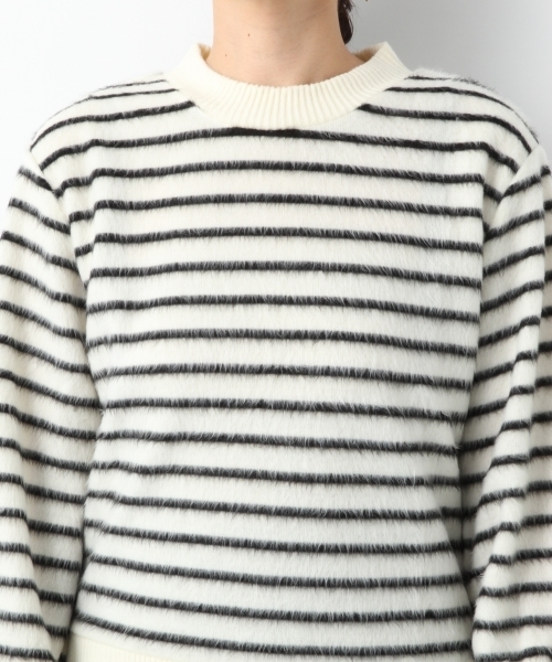 LEPSIM(レプシィム)の「キモウギャザーボーダープルオーバーLS 773003(Tシャツ/カットソー・レディース・ブラック/オフホワイト/ダークネイビー・MEDIUM/LARGE)」の4枚目の写真