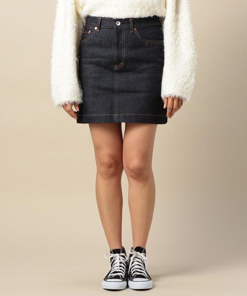 BEAUTY&YOUTH UNITED ARROWS（ビューティーアンドユースユナイテッドアローズ）の「BY∴ リジットデニムミニスカート о（デニムスカート・レディース・ネイビー・MEDIUM/SMALL）」の3枚目の写真