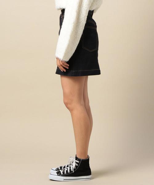 BEAUTY&YOUTH UNITED ARROWS（ビューティーアンドユースユナイテッドアローズ）の「BY∴ リジットデニムミニスカート о（デニムスカート・レディース・ネイビー・MEDIUM/SMALL）」の4枚目の写真
