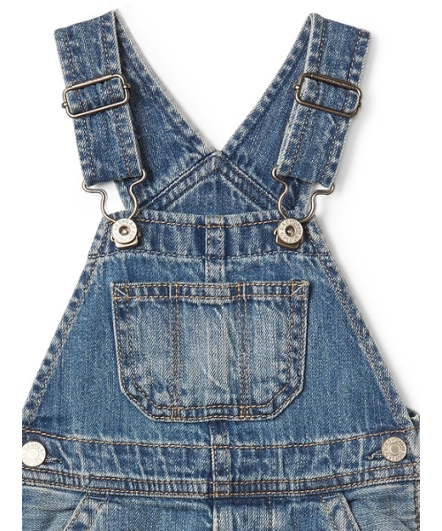 GAP（ギャップ）の「Gap オーガニックデニム サロペット（サロペット/オーバーオール・キッズ・インディゴブルー・90cm/50cm/80ｃｍ/70cm/60cm）」の2枚目の写真