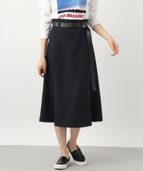 LEPSIM（レプシィム）の「TRハイウエストフレアスカート　784432（スカート・レディース・グリーン/ネイビー/ベージュ・LARGE/MEDIUM）」の3枚目の写真