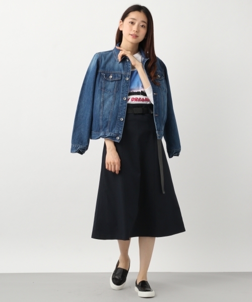 LEPSIM（レプシィム）の「TRハイウエストフレアスカート　784432（スカート・レディース・グリーン/ネイビー/ベージュ・LARGE/MEDIUM）」の6枚目の写真