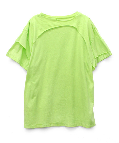 RNA(アールエヌエー)の「M0915 カットオフレイヤードTシャツ(Tシャツ/カットソー・レディース・ブラック/オフホワイト/ライム・MEDIUM)」の5枚目の写真
