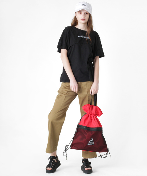 RNA(アールエヌエー)の「M0915 カットオフレイヤードTシャツ(Tシャツ/カットソー・レディース・ブラック/オフホワイト/ライム・MEDIUM)」の9枚目の写真