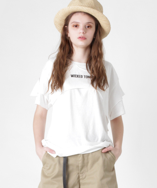 RNA(アールエヌエー)の「M0915 カットオフレイヤードTシャツ(Tシャツ/カットソー・レディース・ブラック/オフホワイト/ライム・MEDIUM)」の19枚目の写真