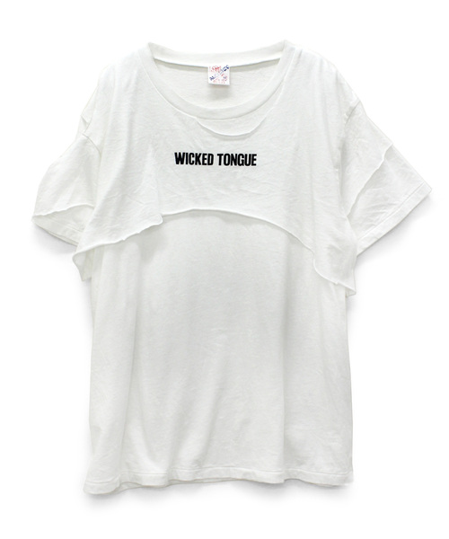 RNA(アールエヌエー)の「M0915 カットオフレイヤードTシャツ(Tシャツ/カットソー・レディース・ブラック/オフホワイト/ライム・MEDIUM)」の2枚目の写真