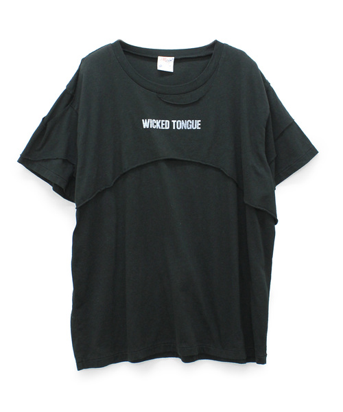 RNA(アールエヌエー)の「M0915 カットオフレイヤードTシャツ(Tシャツ/カットソー・レディース・ブラック/オフホワイト/ライム・MEDIUM)」の3枚目の写真