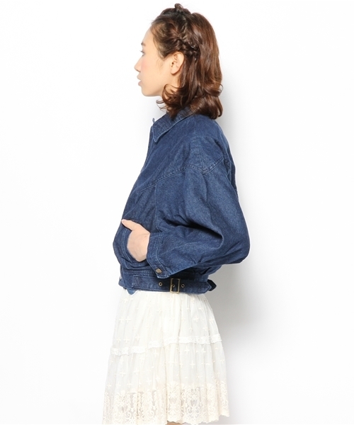 Kastane(カスタネ)の「【Kastane】デニムショートJK(デニムジャケット・レディース・ブルー/ブラック・FREE)」の7枚目の写真
