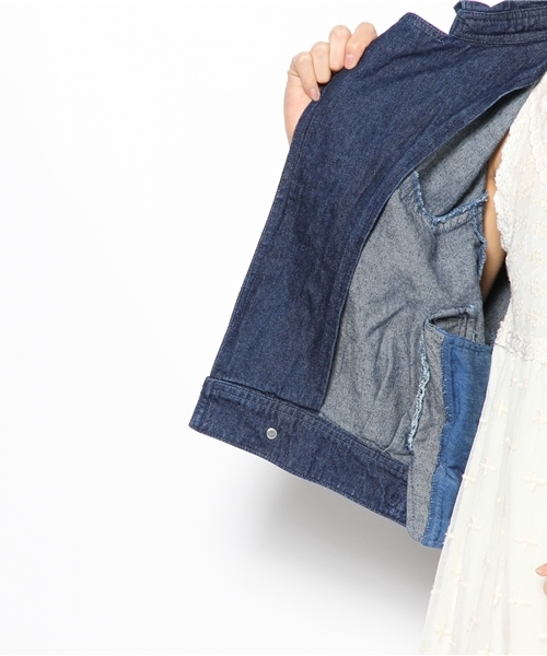 Kastane(カスタネ)の「【Kastane】デニムショートJK(デニムジャケット・レディース・ブルー/ブラック・FREE)」の6枚目の写真