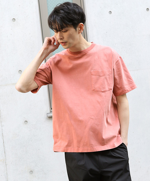 niko and...(ニコアンド)の「ピグメントポケット付きTシャツ(Tシャツ/カットソー・メンズ・ライトブルー/ネイビー/オフホワイト/オレンジ・MEDIUM/LARGE)」の4枚目の写真