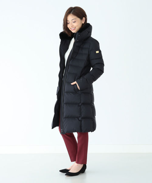 ✨Demi-Luxe BEAMS✨ダウンコート Aライン ファー M ブラック