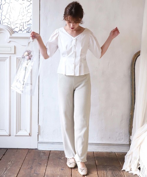 one after another NICE CLAUP（ワンアフターアナザーナイスクラップ）の「サーマル パンツ（その他パンツ・レディース・ベージュ/グレー/スミクロ・FREE）」の10枚目の写真