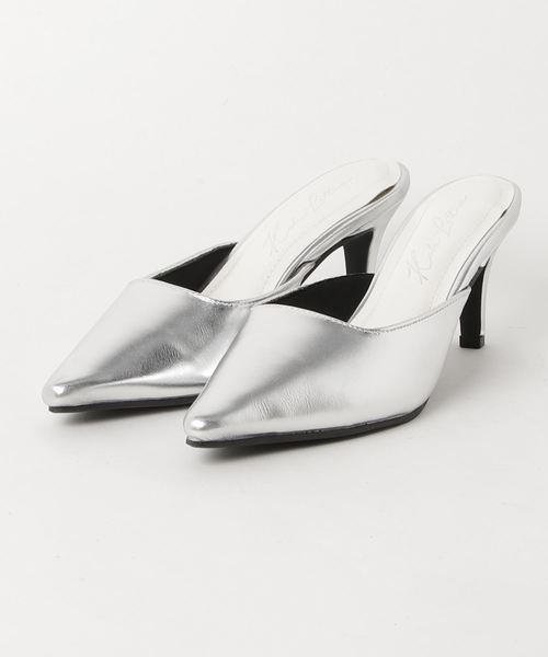 KOBE LETTUCE（コウベレタス）の「スクエアカッティングデザインポインテッドトゥミュール＊レディース/シューズ[I1629]神戸レタス（サンダル・レディース・ブラック/シルバー/チェック/モカ/レオパード・LL/S/L/M）」の10枚目の写真