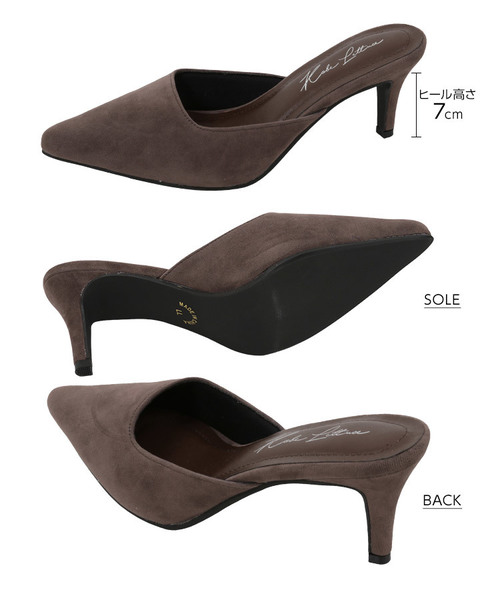 KOBE LETTUCE（コウベレタス）の「スクエアカッティングデザインポインテッドトゥミュール＊レディース/シューズ[I1629]神戸レタス（サンダル・レディース・ブラック/シルバー/チェック/モカ/レオパード・LL/S/L/M）」の14枚目の写真