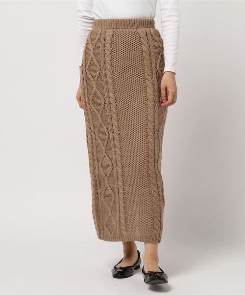 SpRay(スプレイ)の「ケーブルニットロングタイトスカート(スカート・レディース・ブラック/ベージュ/パープル/グレー/アイボリー・FREE)」の11枚目の写真