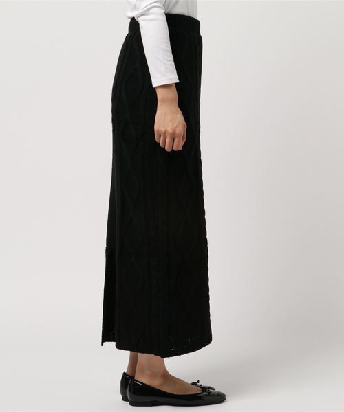 SpRay(スプレイ)の「ケーブルニットロングタイトスカート(スカート・レディース・ブラック/ベージュ/パープル/グレー/アイボリー・FREE)」の7枚目の写真