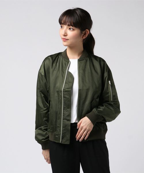 VENCEEXCHANGE（ヴァンスエクスチェンジ）の「MA-1ジャケット（MA-1・レディース・ブラック/エンジ/オリーブ・M）」の9枚目の写真