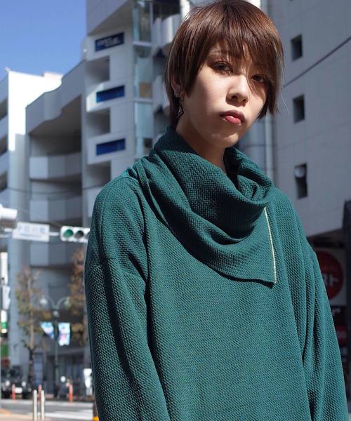 rovtski(ロフトスキー)の「rovtski 【ビッグシルエット】ロングタートルネックカットソー(Tシャツ/カットソー・レディース・ブラック/ダークグリーン/アイボリー/ワインレッド・FREE)」の1枚目の写真