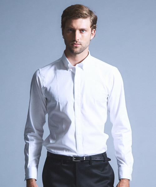 5351 POUR LES HOMMES(ゴーサンゴーイチプールオム)の「MONTI ストレッチドレスシャツ(シャツ/ブラウス・メンズ・ホワイト/ブラック・44/46/48)」の2枚目の写真