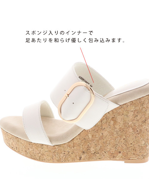 RANDA（ランダ）の「ストレスフリー/厚底ミュールサンダル（サンダル・レディース・ホワイト/ブラック/パープル/ブルー・LL/S/M/L）」の10枚目の写真