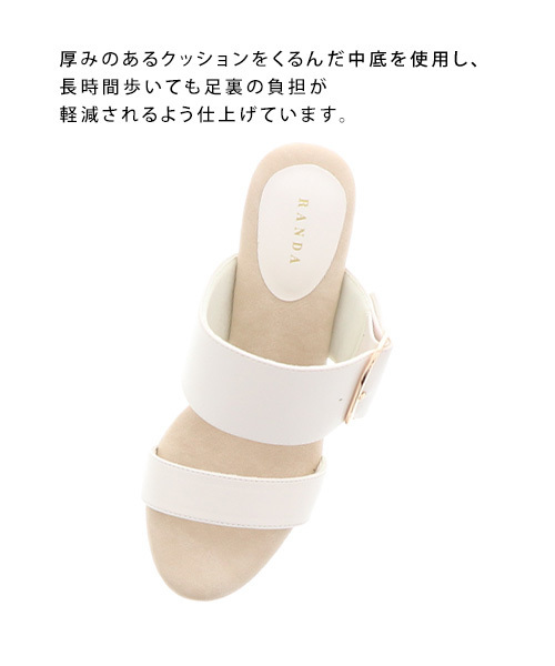 RANDA（ランダ）の「ストレスフリー/厚底ミュールサンダル（サンダル・レディース・ホワイト/ブラック/パープル/ブルー・LL/S/M/L）」の11枚目の写真