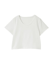 夢展望 | 綿混ストレッチＵネックｏｒＶネックショート丈ちびＴシャツ(Tシャツ/カットソー)