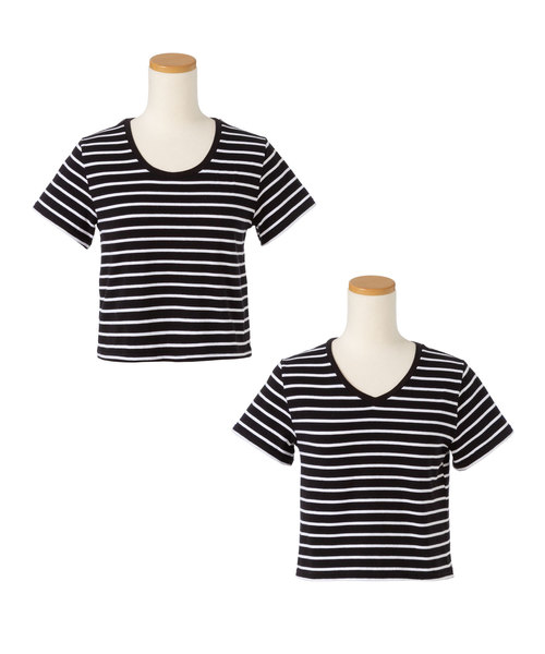 夢展望(ユメテンボウ)の「綿混ストレッチUネックorVネックショート丈ちびTシャツ(Tシャツ/カットソー・レディース・ホワイト系その他/ブラック系その他/グレー系その他/グリーン系その他/ブルー系その他/ピンク系その他/ホワイト系その他2/ホワイト系その他3/ホワイト系その他4/ブラック系その他2/ブラック系その他3/ブラック系その他4/グレー系その他2/グリーン系その他2/ブルー系その他2/ピンク系その他2・MEDIUM/LARGE)」の20枚目の写真