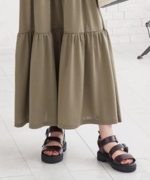3ストラップベルトフラットサンダル