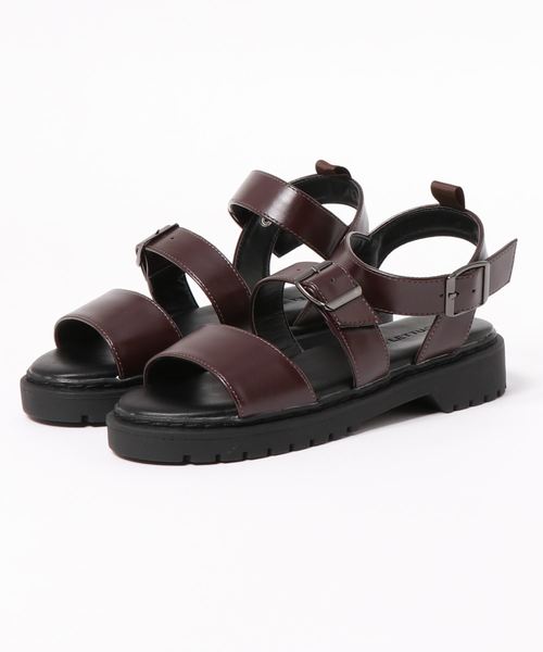 KOBE LETTUCE（コウベレタス）の「3ストラップベルトフラットサンダル（サンダル・レディース・ブラウン系その他/ブラック・L/LL/M/S）」の11枚目の写真