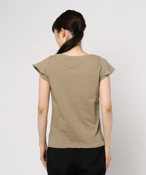 La TOTALITE（ラトータリテ）の「ハイツイストコットンフレンチTシャツ◆（Tシャツ/カットソー・レディース・ブラック/ホワイト/ベージュ・FREE）」の5枚目の写真