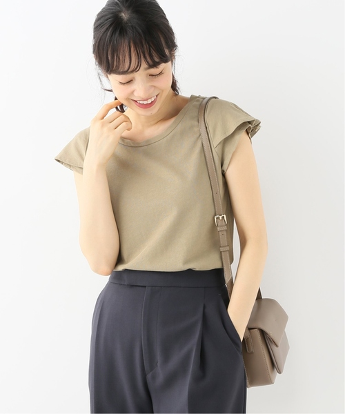 La TOTALITE（ラトータリテ）の「ハイツイストコットンフレンチTシャツ◆（Tシャツ/カットソー・レディース・ブラック/ホワイト/ベージュ・FREE）」の3枚目の写真