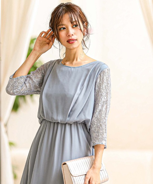 税込 の結婚式ワンピース Letter ファッションレター のドレス 背面レースリボン切替 パーティードレス ドレス Fashion 背面レースリボン切替 パーティードレス N を購入できます Fashion ドレス Letter ファッションレター のファッション