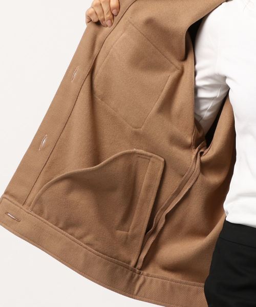 STYLEBLOCK(スタイルブロック)の「フェイクウールビッグシルエットミリタリーCPOジャケット(ミリタリージャケット・レディース・ベージュ/ブラウン/ライトベージュ/カーキ・M)」の7枚目の写真