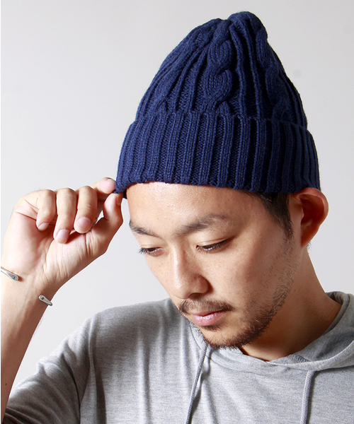 WEGO(ウィゴー)の「WEGO/ケーブルニットキャップ(ニットキャップ/ビーニー・メンズ・杢グレー/ネイビー/ワイン/ホワイト/ブラック系その他/ダークグリーン/イエロー系その他・FREE)」の5枚目の写真