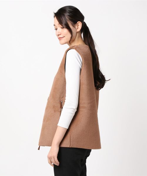 PARKS TOKYO SELECT（パークストウキョウセレクト）の「ﾌｧｰｼﾝﾌﾟﾙﾍﾞｽﾄ（ベスト・レディース・ベージュ/ブラウン・FREE）」の5枚目の写真