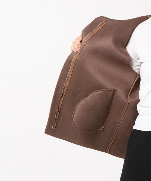 PARKS TOKYO SELECT（パークストウキョウセレクト）の「ﾌｧｰｼﾝﾌﾟﾙﾍﾞｽﾄ（ベスト・レディース・ベージュ/ブラウン・FREE）」の3枚目の写真