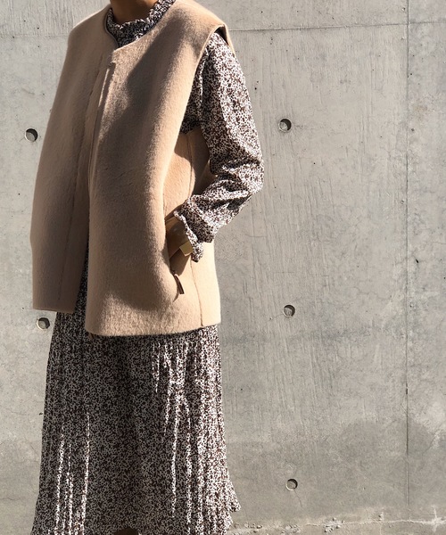 PARKS TOKYO SELECT（パークストウキョウセレクト）の「ﾌｧｰｼﾝﾌﾟﾙﾍﾞｽﾄ（ベスト・レディース・ベージュ/ブラウン・FREE）」の15枚目の写真