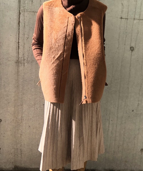 PARKS TOKYO SELECT（パークストウキョウセレクト）の「ﾌｧｰｼﾝﾌﾟﾙﾍﾞｽﾄ（ベスト・レディース・ベージュ/ブラウン・FREE）」の10枚目の写真