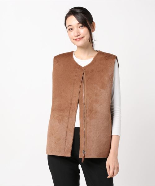 PARKS TOKYO SELECT（パークストウキョウセレクト）の「ﾌｧｰｼﾝﾌﾟﾙﾍﾞｽﾄ（ベスト・レディース・ベージュ/ブラウン・FREE）」の9枚目の写真