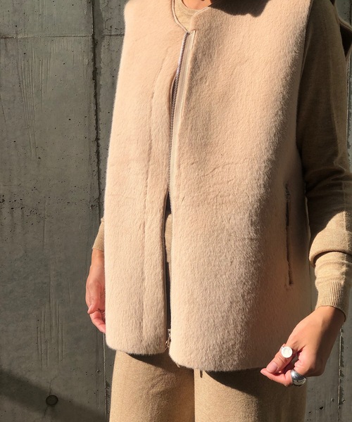 PARKS TOKYO SELECT（パークストウキョウセレクト）の「ﾌｧｰｼﾝﾌﾟﾙﾍﾞｽﾄ（ベスト・レディース・ベージュ/ブラウン・FREE）」の14枚目の写真