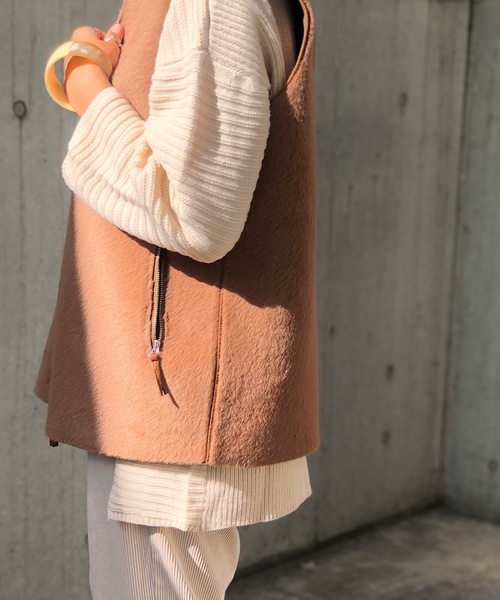 PARKS TOKYO SELECT（パークストウキョウセレクト）の「ﾌｧｰｼﾝﾌﾟﾙﾍﾞｽﾄ（ベスト・レディース・ベージュ/ブラウン・FREE）」の8枚目の写真