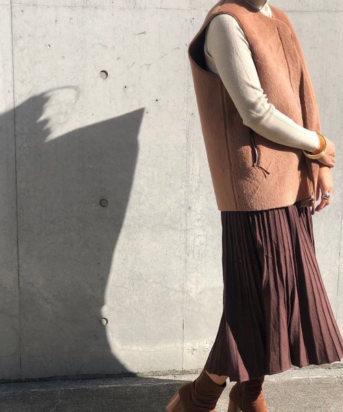 PARKS TOKYO SELECT（パークストウキョウセレクト）の「ﾌｧｰｼﾝﾌﾟﾙﾍﾞｽﾄ（ベスト・レディース・ベージュ/ブラウン・FREE）」の20枚目の写真