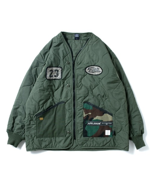 APPLEBUM（アップルバム）の「QUILT LINER JACKET（ミリタリージャケット・メンズ・カーキ・MEDIUM/LARGE/X-LARGE）」の2枚目の写真
