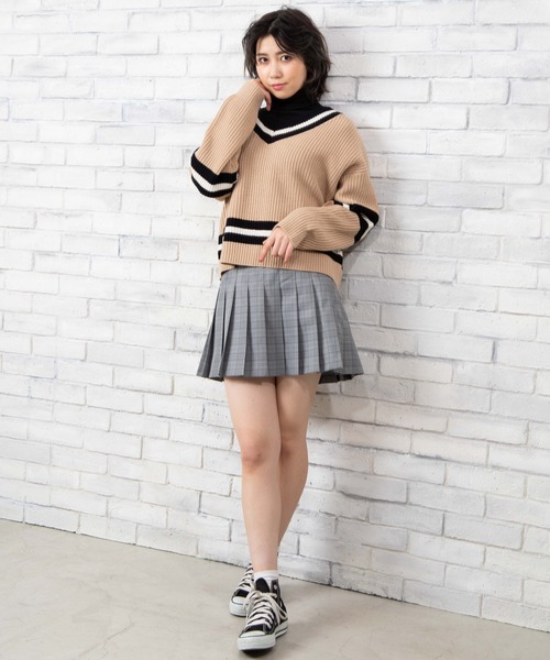 WEGO(ウィゴー)の「WEGO/ラインチルデンニット(ニット/セーター・レディース・ホワイト/ブラック/ベージュ・FREE)」の12枚目の写真