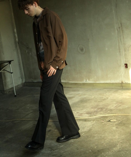 NILWAY（ニルウェイ）の「センタープレスフレアパンツ/スラックス（スラックス・メンズ・ベージュ/カーキ/チャコール/ブルー/ブラック/ブラウン・MEDIUM/LARGE/X-LARGE）」の18枚目の写真