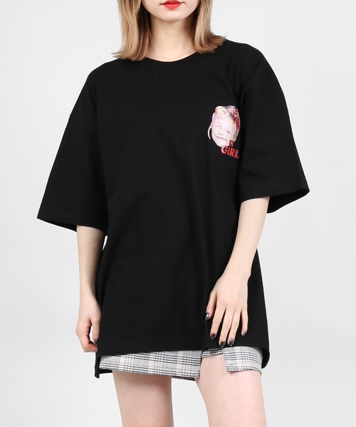 DING(ディング)の「DING/IT GIRL Tシャツ(Tシャツ/カットソー・レディース・ブラック/ホワイト/ライム・FREE)」の3枚目の写真