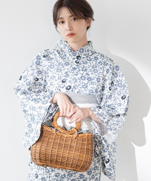 ゆかた館グレース（ユカタカングレース）の「5色展開かごバッグ（かごバッグ・レディース・ブラウン/グレー/ブルー/ラベンダー/コーラル・FREE）」の12枚目の写真