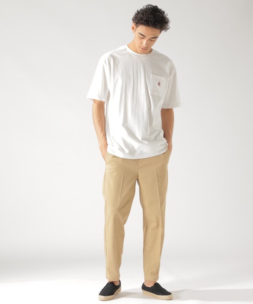 Gramicci(グラミチ)の「【GRAMICCI(グラミチ)】別注ワンポイントポケットS/S TEE(Tシャツ/カットソー・メンズ・ホワイト/ブラック/ベージュ・MEDIUM/LARGE)」の5枚目の写真